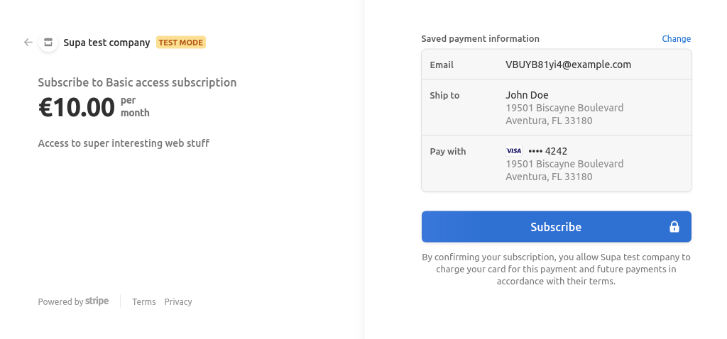 Stripe Checkout for existing customers