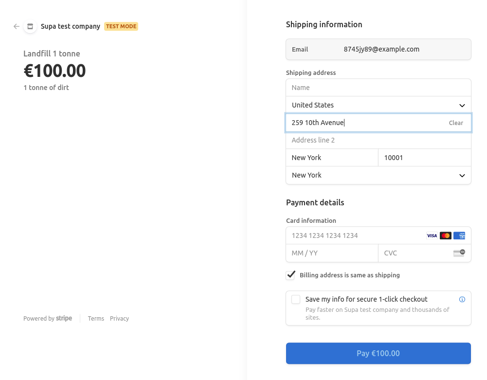 Shipping information in Stripe Checkout